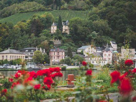 Zicht-op-trarbach-traben Gezicht op de Trarbachkant van Traben-Trarbach